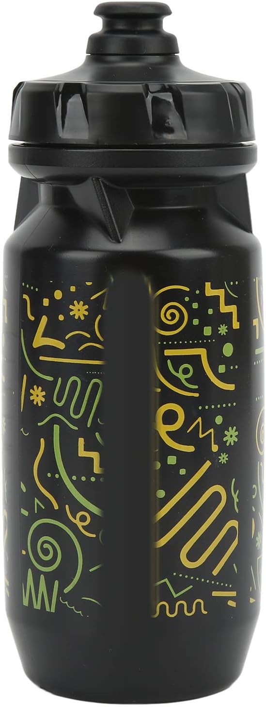 Sports Water Bottle, 550ml Mountain Bike Plastic Insulated Squeeze Water Bottle, Fits Bike Bottle Holder, Outdoor Cycling Kettle for Cycling Gym Hiking Riding Camping(Black)