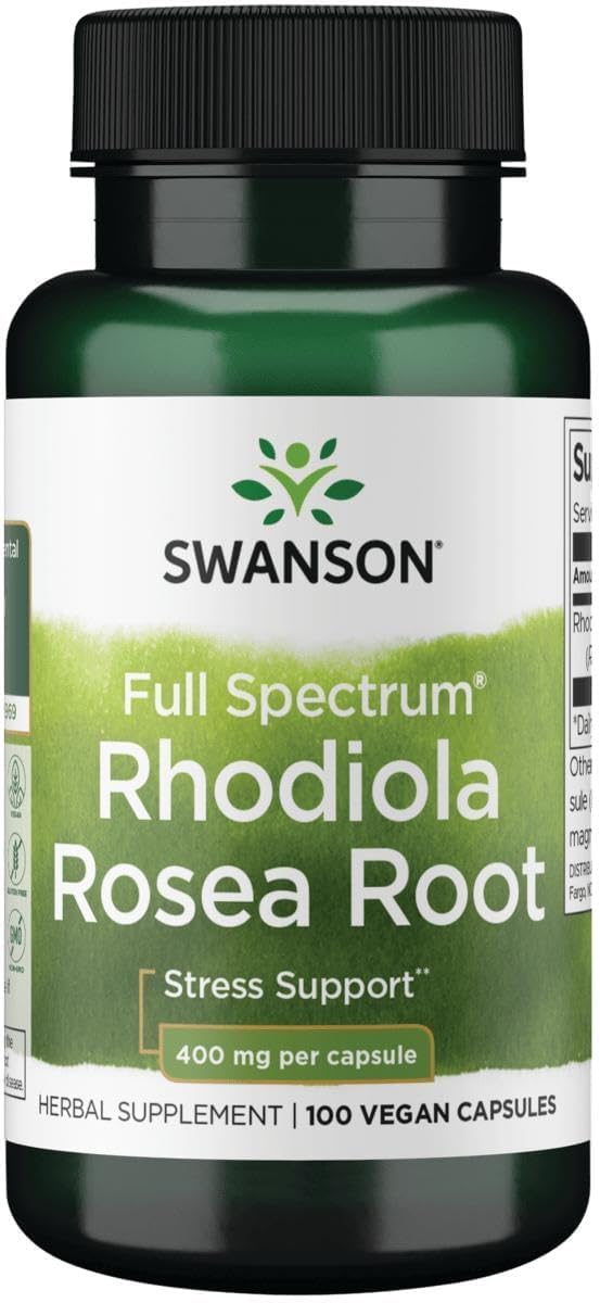 Swanson Rhodiola Rosea Root Adaptogen 400 mg, 100 Capsules