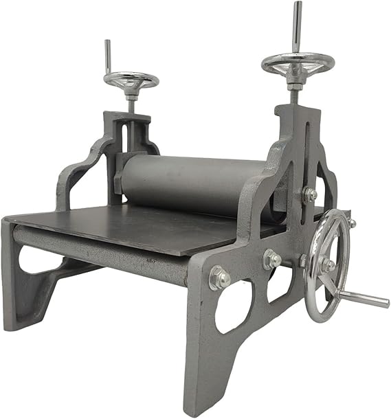TECHTONGDA Manual Slab Roller Printmaking Machine 11.8x19.7inch Portable Tabletop Print Making Machine with Adjustable Height