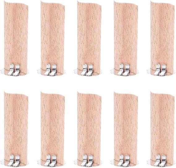 FSSTUD 10 Pcs Wooden Candle Wicks Candle Making Wood Wicks S Crackling Candle Flame Wicks Craft Candle Core with Base Holder for DIY Candle Making