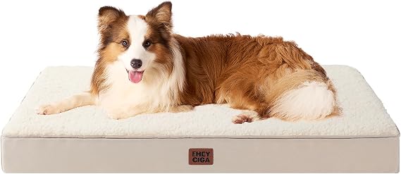 EHEYCIGA XL Orthopedic Extra Large Washable Dog Bed, 104x68x9cm, Camel