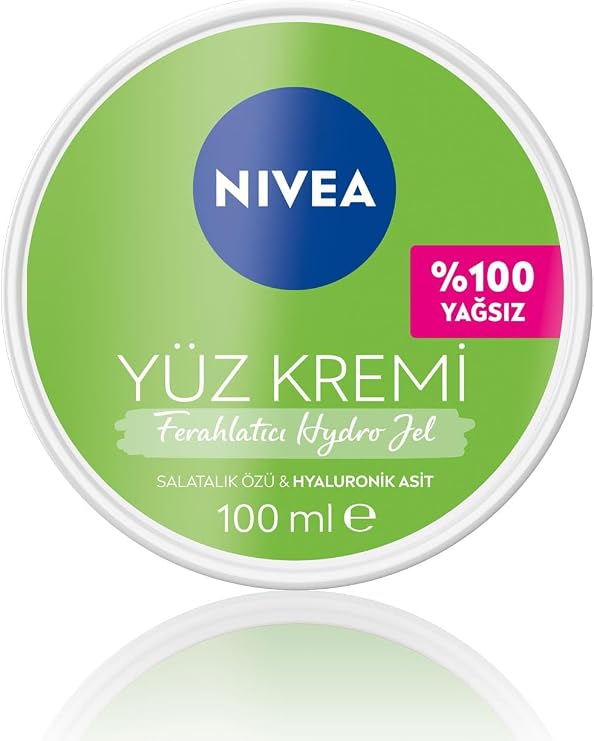 NIVEA Refreshing Hydro Moisturizing Face Cream 100ml, For Oily Skin, Makeup Base, 24 Hour Skin Moisturizing, Oily Feeling-Free Formula