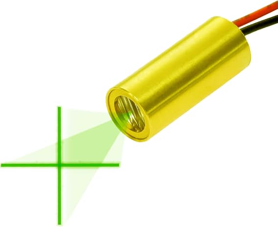 Economical Green Crosshair Laser Module, 520nm, Class 1 Eye-Safe, VLM-520-29 LPT - with APC Driver, D9 x L26 mm, 7~10 VDC Operation Voltage, for 0~1 Meter Working Distance, Laser Head, Made in Taiwan