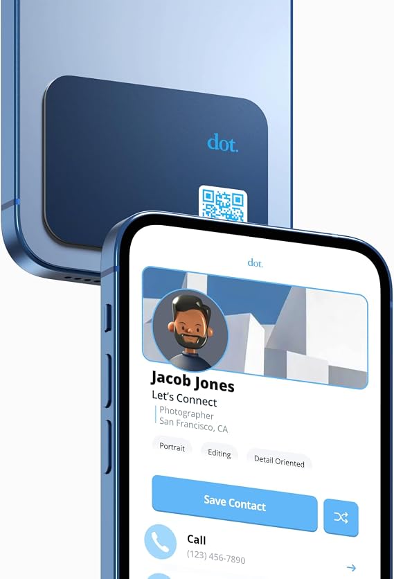 dot. Thin - Digital Business Card - Tap Compatible with iPhone & Android (Blue)