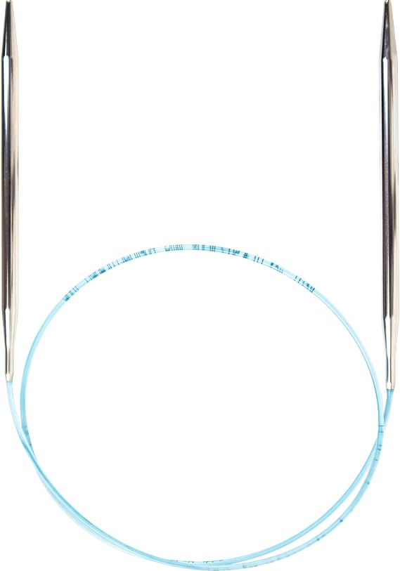 skacel by addi Circular Knitting Needles, 24 Inch (60 cm) Turbo Round Plated Brass Knitting Needle Pair with Nylon Cord, 15 mm (US Size 19)