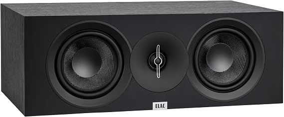 ELAC Debut 3.0 DC53-BK Center Channel Speaker, Black Ash, 1-Inch Aluminum Dome Tweeter and 5.25-Inch Aramid Fiber Dual Woofer, 2-Way Bass Reflex,