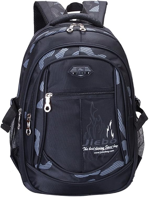 Boys Backpack School Bag Secondary Rucksacks Teenage Student Durable Heavy Duty Large Kids Bookbags Waterproof (4-Black)