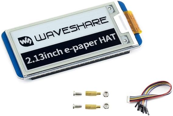 waveshare 2.13 inch E-Paper Display HAT V4 Version 250 x 122 Resolution 3.3 V/5 V Two-Colour e-Ink Display epaper Screen for Raspberry Pi Zero/Zero W/Zero WH/3B/3B+/4B Partial Refresh SPI Interface