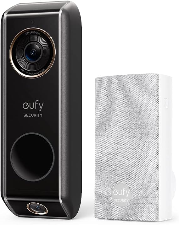 eufy Security Video Doorbell (Wired) S330 with Chime, Dual Cam, Delivery Guard, Security Camera, 2K with HDR, No Monthly Fee, 16-24V, 30VA, homebase NOT Supported, Motion Only Alert