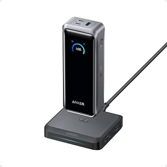 Anker Prime Power Bank and Charging Base, 26,250mAh 300W Max Portable Charger with Base for 6 Devices, Two-Way Charging, Hand-Luggage Approved, App Control, For Laptop, iPhone 17/16/15 Series