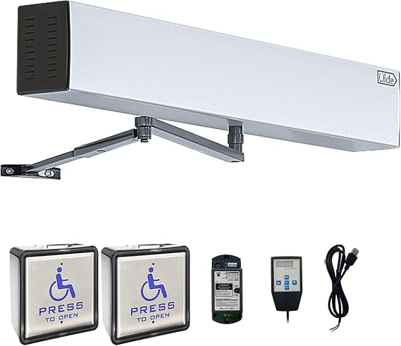 Smart Automatic Handicap Door Opener with 2pcs Wireless&Wired Handicapped Press Button Switch