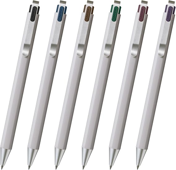Sakura Crepas Gel Ink Ballpoint Pen, Ball Sign, iD, Set of 6 Colors, 0.4 mm GBR204-6