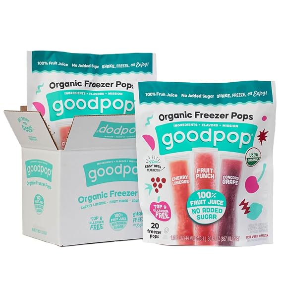 GoodPop Organic Freezer Pops - 100% Juice, No Added Sugar - 20ct - 2 Pack