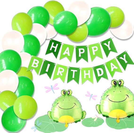 LaVenty Frog Birthday Decoration Frog Balloon Frog Birthday Party Supplies
