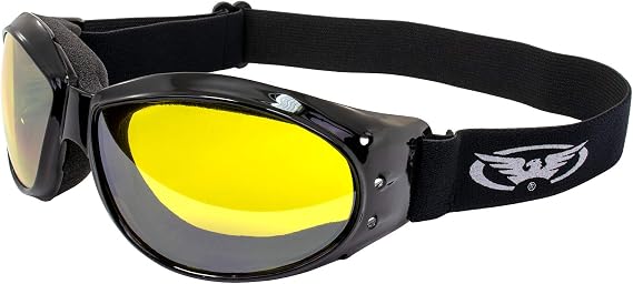 Global Vision Eliminator Dirt Bike Padded Motorcycle Riding Goggles for Men and Women (Black Frame/Smoke Lens)