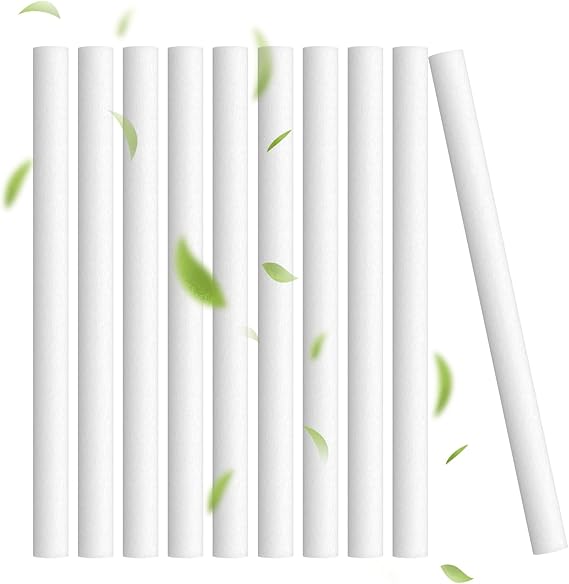 HOTLIFE 10 Pieces Humidifier Cotton Sticks Filter Replacement, Refill Sticks Filter Replacement Wicks for Cool Mist Humidifier Portable Personal Small Humidifier (8 x 100mm), white filiter