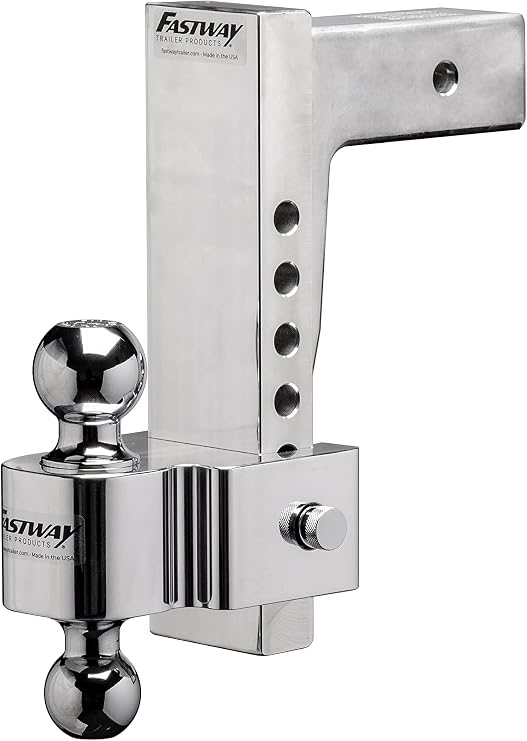 Fastway Flash 42-00-2925 E Series HD Adjustable Aluminum Ball Mount with 10 Inch Drop, 2.5 Inch Shank, and Chrome Plated Balls