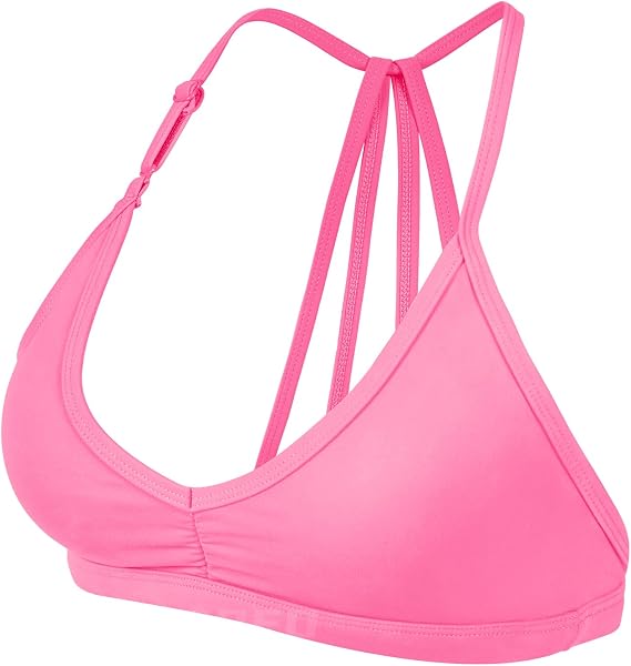 YEOREO CoreFlex Sports Bras for Women Padded Strappy Open Back Workout Top | Light Impact Criss Cross Bra Yoga Gym Crop Top