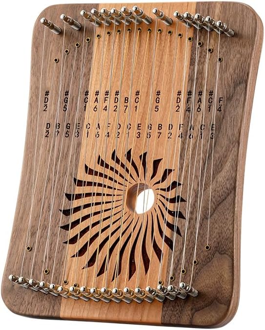 Hluru lyre harp 17/31 strings Harpika (31 strings, American Cherry + North American Walnut)