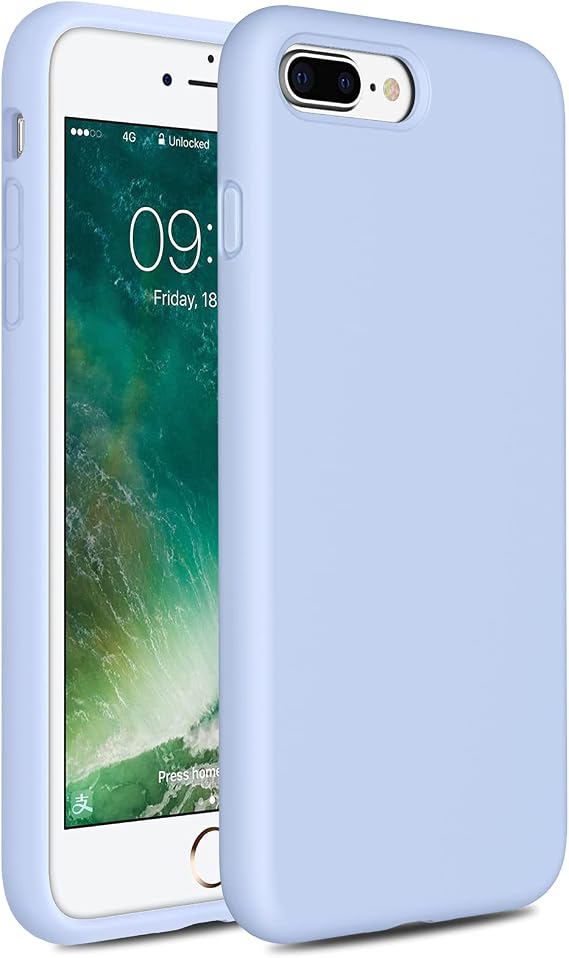 Miracase iPhone 8 Plus Silicone Case, iPhone 7 Plus Silicone Case Gel Rubber Full Body Protection Shockproof Cover Case Drop Protection for Apple iPhone 7 Plus/iPhone 8 Plus(5.5")-Clove Purple