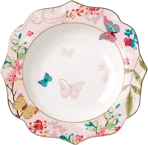 Ceramic Plate- Butterfly Design (Pink (10.5inches Flat Plate))