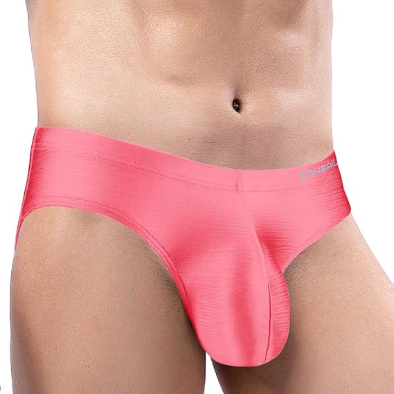 ZONBAILON Mens Sexy Bulge Enhancing Briefs Underwear Low Rise Ice Silk Big Ball Pouch Underpants M L XL 2XL 3XL Pack