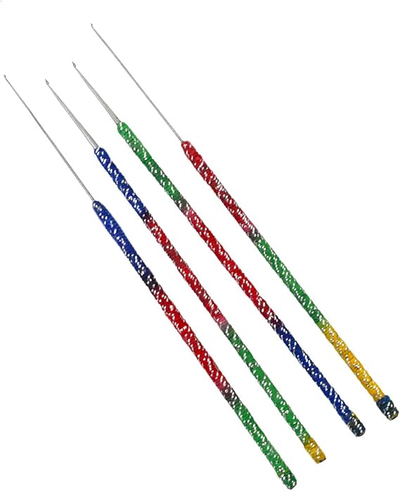 Embroiderymaterial Embroidery Needles for Hand Sewing, Beading Needles for Seed Beads, Aari Hand Sewing Needle for Fabric, Crochet, Clothes etc (Pack of 4 Pieces)