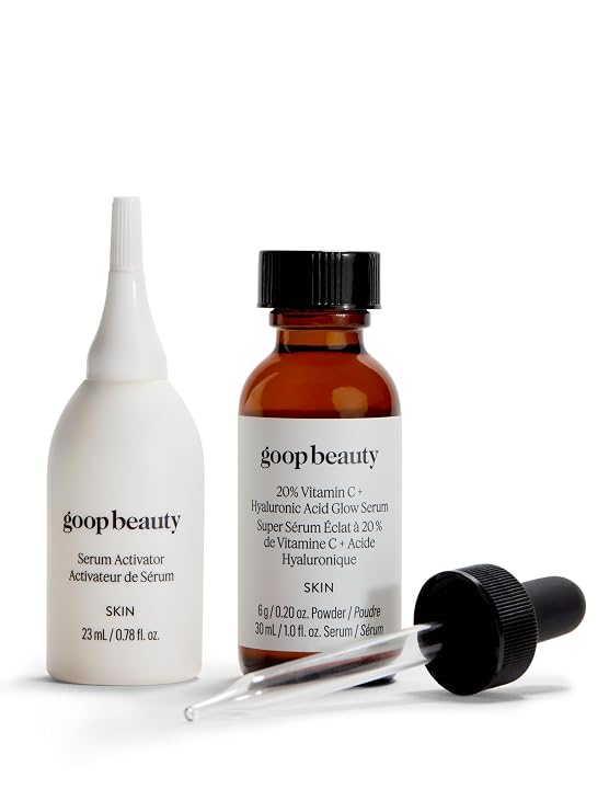 goop Beauty 20% Vitamin C + Hyaluronic Acid Serum | Improves Tone, Texture, Hydration | L-ascorbic Acid and Hyaluronic Acid | Paraben and Silicone Free | 1 fl oz