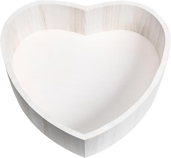 Heart Shaped Baby Posing Basket Newborn Photography Prop Wooden Photo Lightweight Compact Size 16.38 Inch