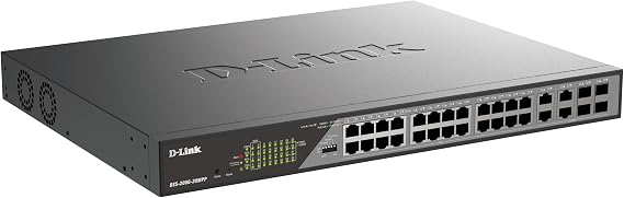 D-Link 24-Port Gigabit Poe++ Smart Managed Switch (518W PoE budget) with 4 Combo SFP Ports - (DSS-200G-28MPP)