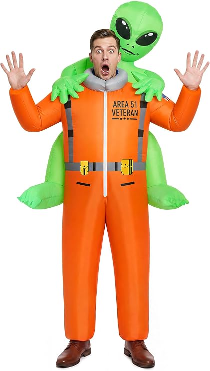 COOLWUFAN Inflatable Alien Costume with 2 Fans, Blow Up Costumes for Adults