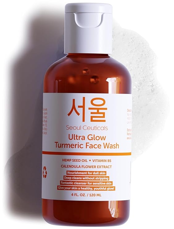 SeoulCeuticals Korean Turmeric Face Wash Brightening Cleanser 4oz