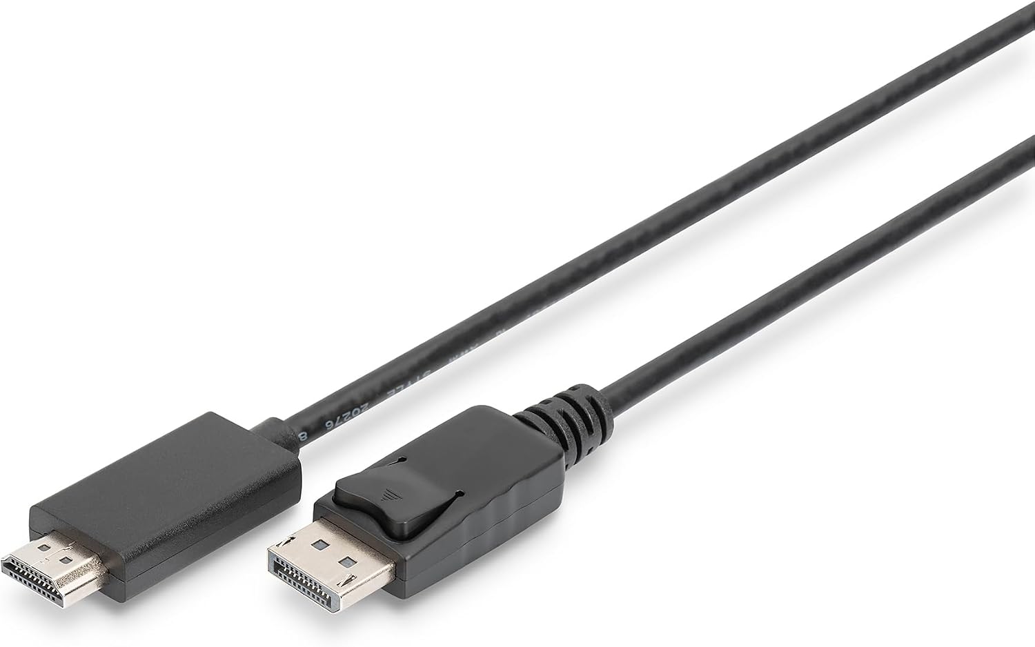 DIGITUS DisplayPort HDMI Adapter Cable - UHD 4K/60Hz - HDMI 2.0 - Display Port 1.2-2 m - Monitor, Compatible with Game Graphics Card - Black