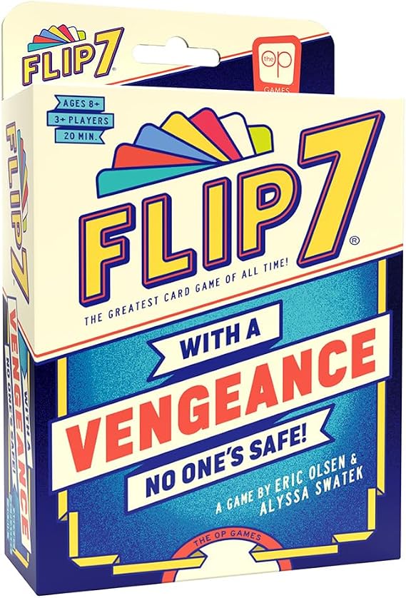 USAopoly | Flip 7 with A Vengeance | Party Card Game | Ages 8+ | 3+ Players | 20+ Minutes Playing Time