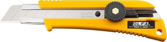 OLFA 18mm Heavy-Duty Utility Knife (L-2) - Rubber Inset, Snap-Off Blade