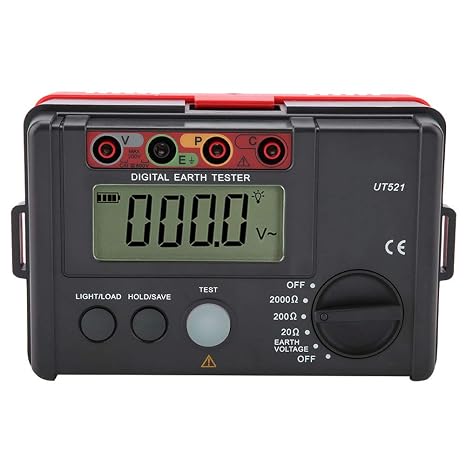 Earth Ground Insulation UT521 Digital Earth Tester Earth Ground Tester Kit Ohmmeter with Storage Case 50Hz/60Hz
