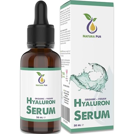 Hyaluronic Serum Organic High Dose 50 ml Vegan Hyaluronic Acid Gel with Aloe Vera Against Wrinkles on the Face Neck Cleavage - Natural Cosmetics