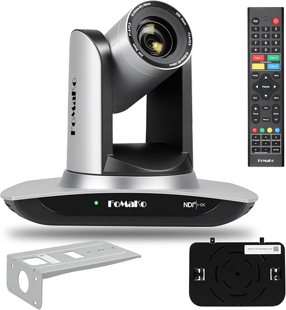 FoMaKo NDI PTZ Camera, AI Auto-Tracking Gen 3, 20x Optical Zoom LAN USB3.0 HDMI PTZ Camera for Church Services Worship Education (NDI 6 & NDI HX3 Certified) FMK20UH NDI