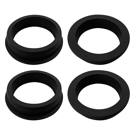 4 Pack Silicone Rubber Grommets, Black, 2-1/2" Drill Hole, 2-1/16" ID