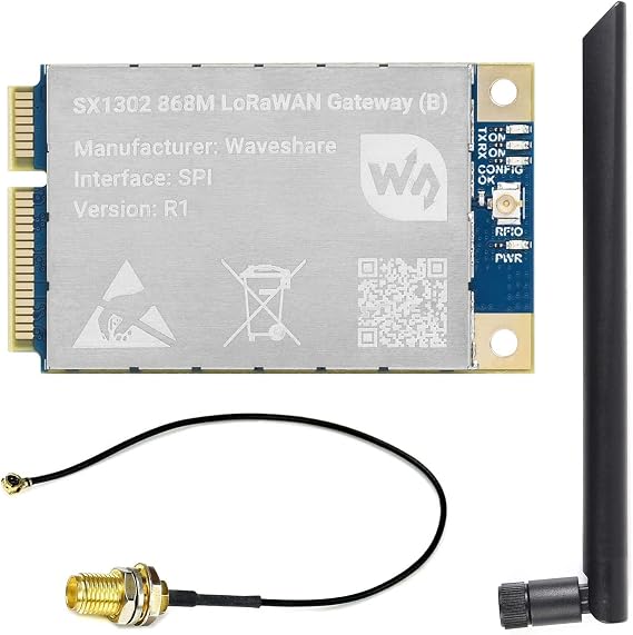 SX1302 868M LoRaWAN Gateway Module (B) for Raspberry Pi with Standard Mini-PCIe Socket Long Range Transmission Large Capacity Support Multi-Band @XYGStudy
