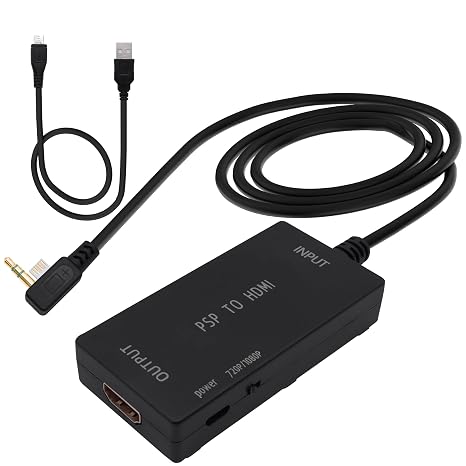 PSP 2000/3000 to HDMI Adapter Converter PSP2000/3000 Handheld Console Support 720p/1080p for HDTV,Display,Projector-3M