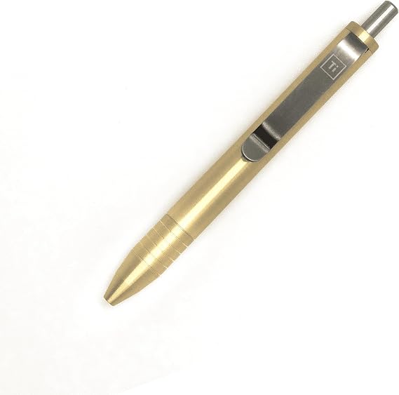 BIG IDEA DESIGN Mini Click Pen Solid Brass (Yellow Tone)