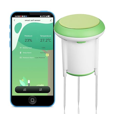 Smart Soil Moisture Meter: Zigbee Soil Tester with Moisture/Temperature Sensor, Smart Life App Control, Reliable Data, Tuya Zigbee Hub Required, Soil Moisture Sensor for Garden Lawn Greenhouse