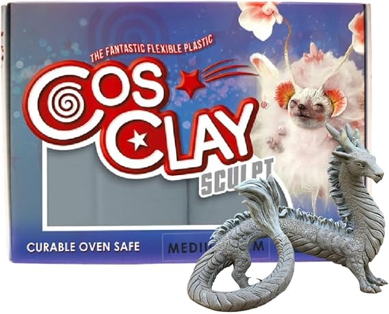 Cosclay Sculpt - Medium Firm Gray - Flexible Polymer Clay (1lb)