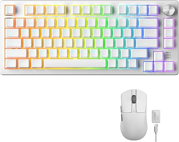 DAREU EK75RT Rapid Trigger Hall Effect Magnetic Switch Mechanical Gaming Keyboard and A950 Wing 8K 35g Ultra-Lightweight Wireless Gaming Mouse Combo