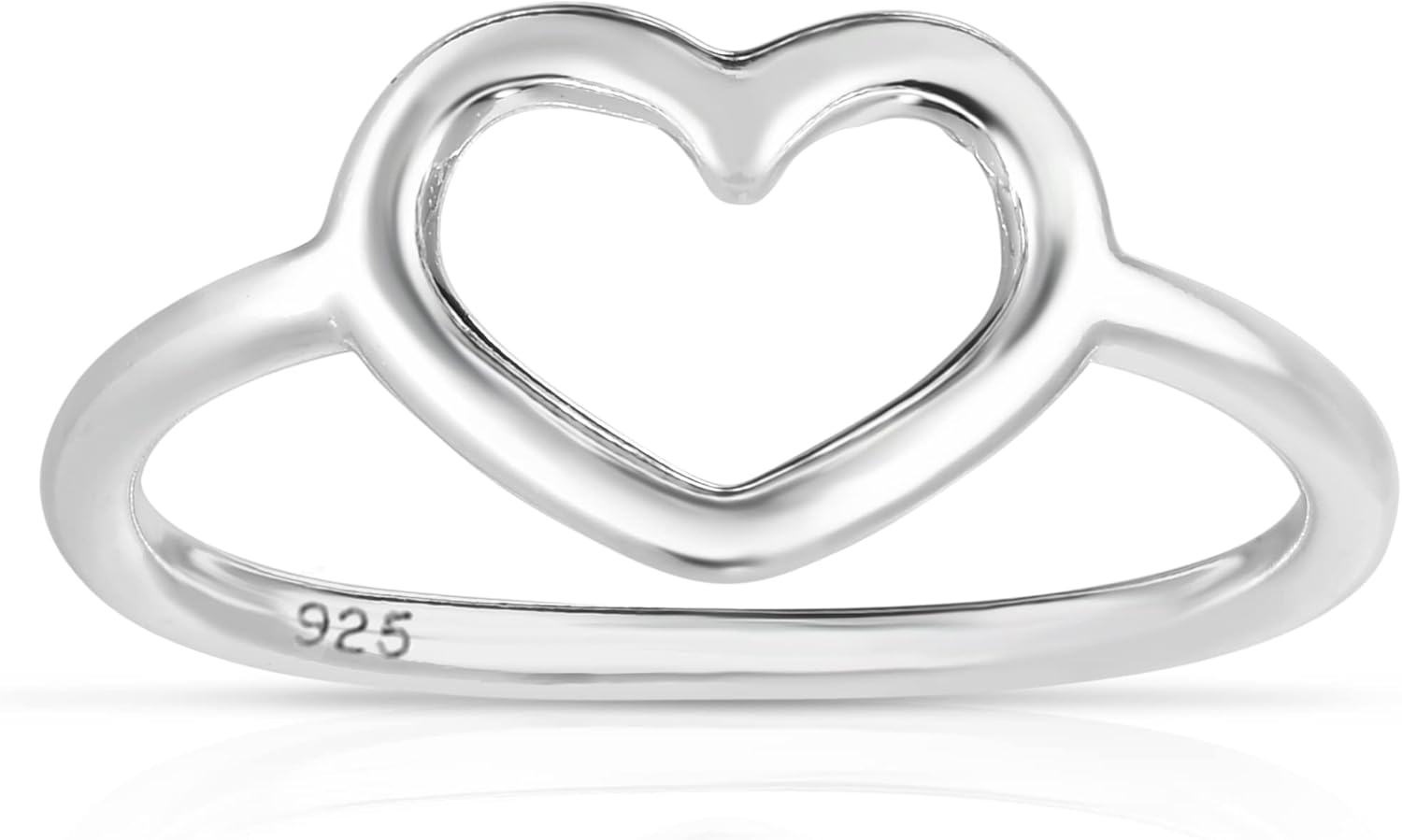 Savlano 925 Sterling Silver Heart Stackable Ring Band for Women - Made in Italy  With a Gift Box