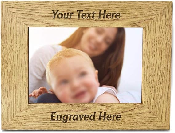 Personalised Photo Frame 4x6 Laser Engraved Wood Frame 7x5 Wooden Picture Photo Frame Custom Any Text Gift for Grandpa Grandma Thank you Teacher Graduation Nanny Grandad Christmas(Design 01 Landscape)