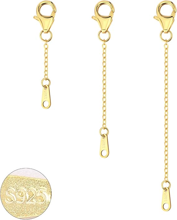 Extenders Chain Necklace 14K Gold Plated Silver Extension Chains