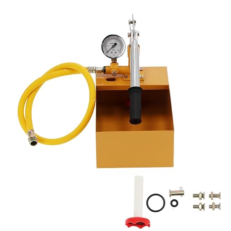 Manual Pressure Test Pump, Hydraulic Water Testing Pump, 2.5Mpa High Pressure Test Kit with Clear Gauge and Filter for Plumbing, Construction and Pipe Systems