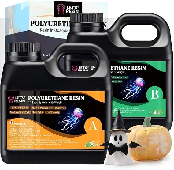 LET'S RESIN Polyurethane Resin, 60oz Fast Cured Resin Within 10 Minutes